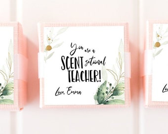 Editable Candle Teacher Appreciation Tag Sticker Thank You You Are Scent Boss End of Year Gift Tag Digital Template Printable 0464
