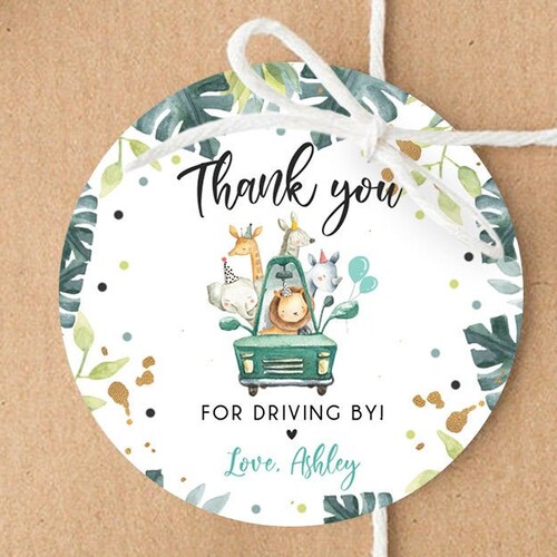 Editable Drive by Favor Tag Drive Through Baby Shower Bridal Etsy