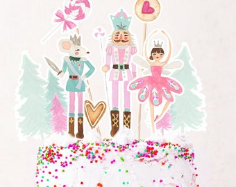 Nutcracker Cake Topper Nutcracker Centerpieces Land of Sweets Birthday Party Fairy Winter Ballet Walz Digital Download Printable 0352