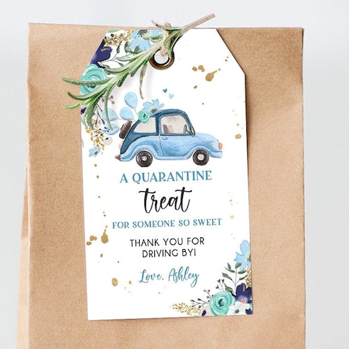 Editable Drive by Favor Tag Drive Through Baby Shower Bridal Etsy