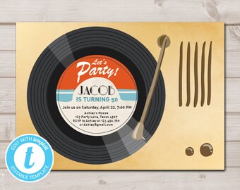 Record Invitation Etsy