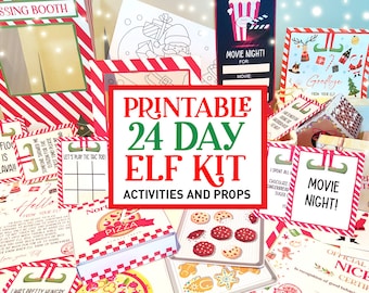 Printable Elf Kit 24 Days Bundle Christmas Elf Props Kit Instant Download Elf Activities Elf Arrival Elf Letters Elf Ideas Games  Bundle DIY