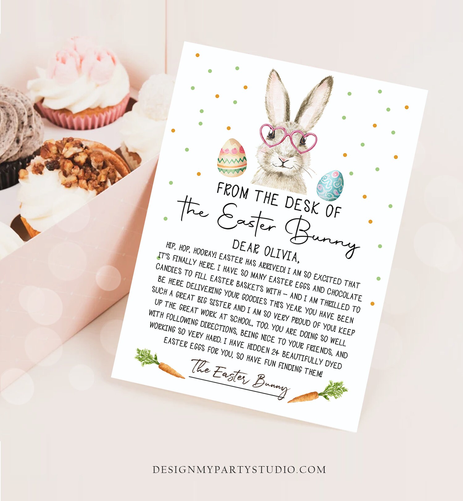 Editable Easter Bunny Letter Return Letter From the Desk of Easter ...