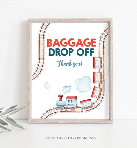 Baggage Drop Off Sign Train Birthday Party Vintage Train Theme Boy  baggage-drop-off-sign-train-birthday-party-vintage-train-theme-boy