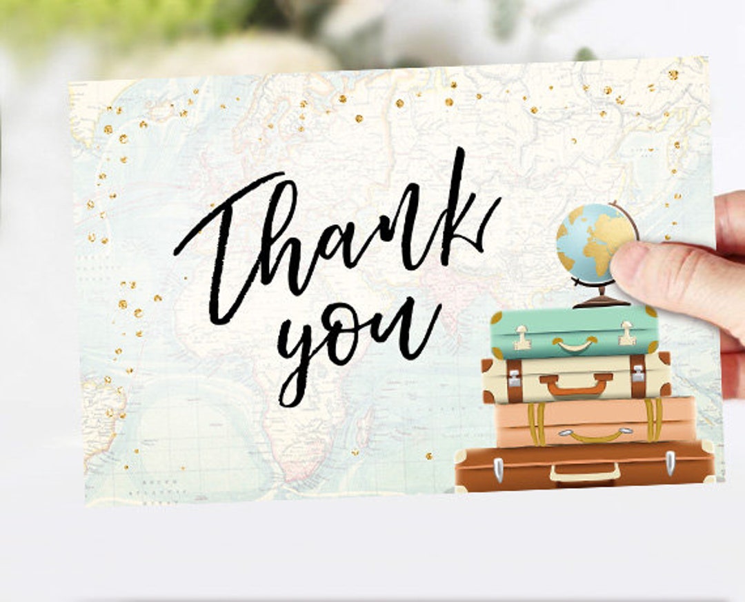 Travel Thank You Card Adventure Thank You Note 4x6