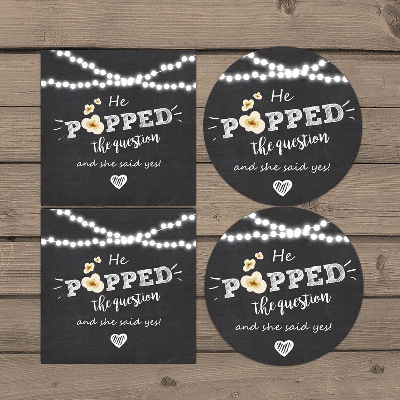 He Popped the Question Gift Tag Engagement party favor tag | Etsy
