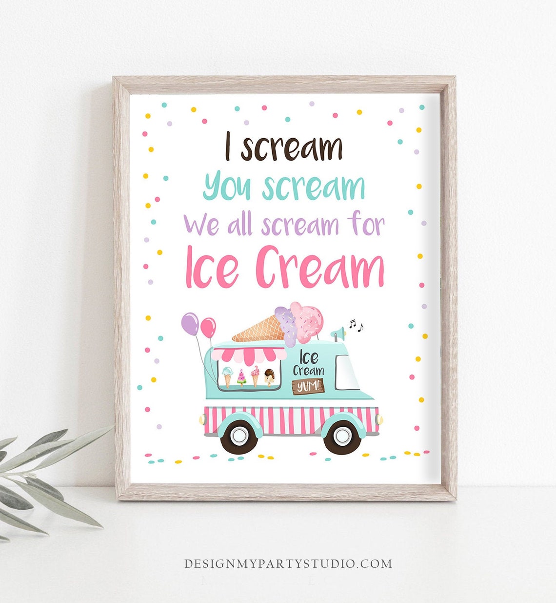 Ice Cream Sign I Scream You Scream We All Scream for Ice Cream Etsy