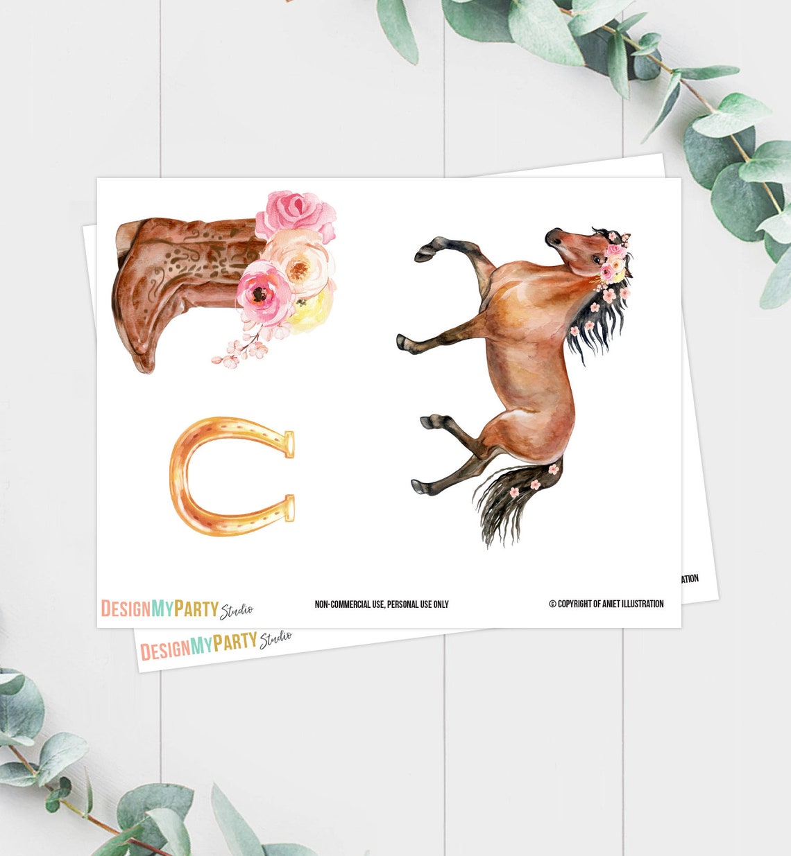 Printable Horse Cake Topper Horse Centerpieces Saddle up - Etsy