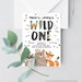 Editable Tribal Wild One Birthday Invitation Boho Woodland Animals Boy ...