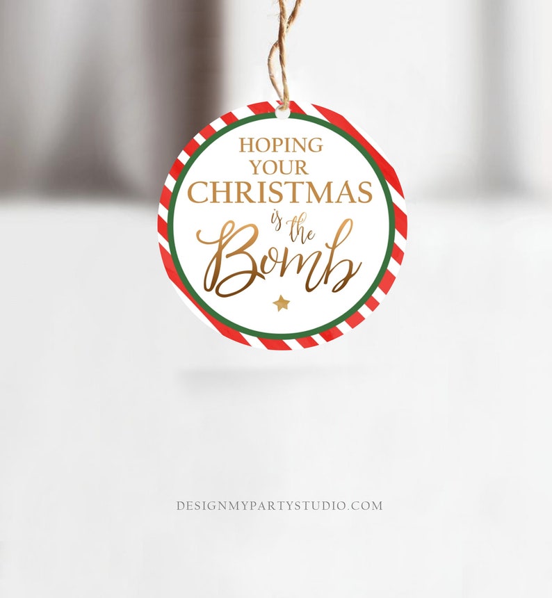 Editable Bomb Tags Hoping Your Christmas is the Bomb Bath Bomb - Etsy