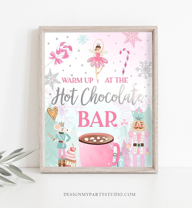 Hot Chocolate Bar Sign Nutcracker Birthday Decor Hot Cocoa Bar Etsy