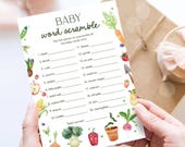 Editable Baby Word Scramble Game Card Little Sprout Baby Shower Game Guess Game Farmers Market Locally Grown Digital Template Printable 0544