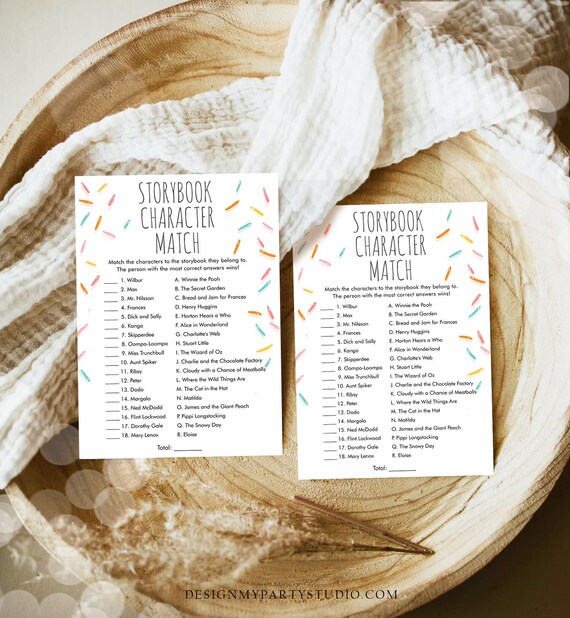 Editable Baby Sprinkle Game Baby Shower Activity Storybook Character Match Gender Neutral Sprinkles Rainbow Corjl Template Printable 0216 Il_570xn