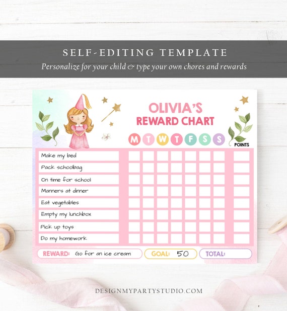 Princess Reward Chart Printable