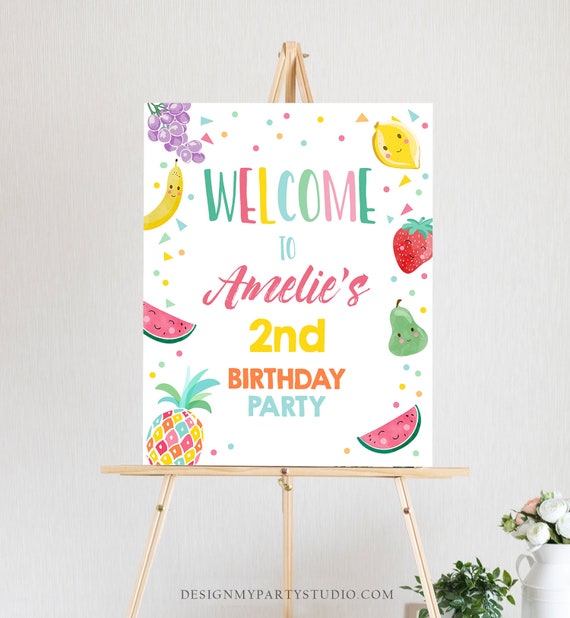 Editable Welcome Sign Fruit Birthday Tutti Fruity Party Fruit Two tti editable-welcome-sign-fruit-birthday-tutti-fruity-party-fruit-two-tti