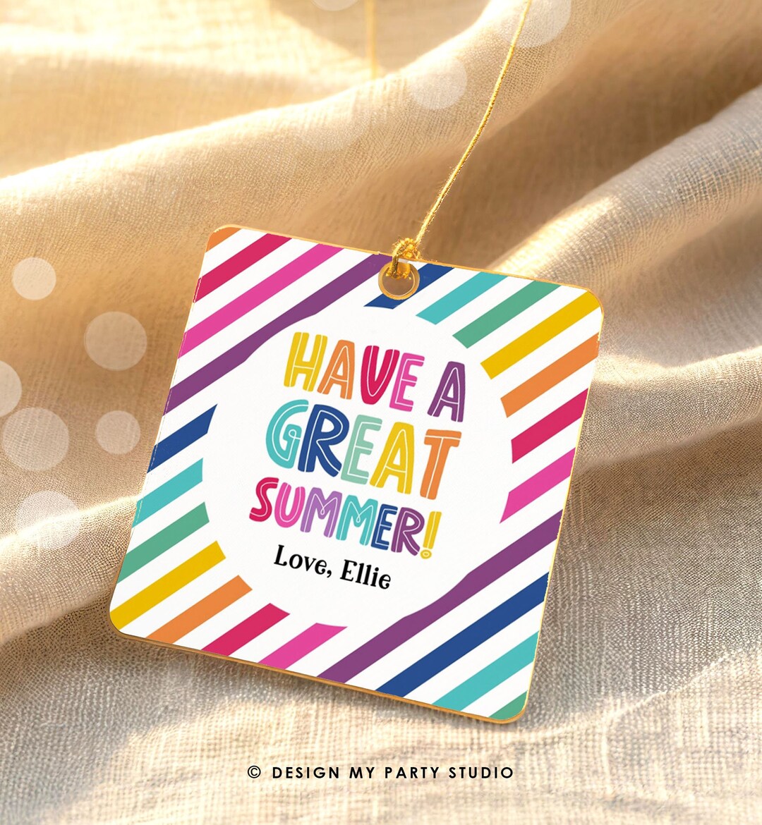 Editable Summer Teacher Thank You Gift Tag Kids Last Day of School ...