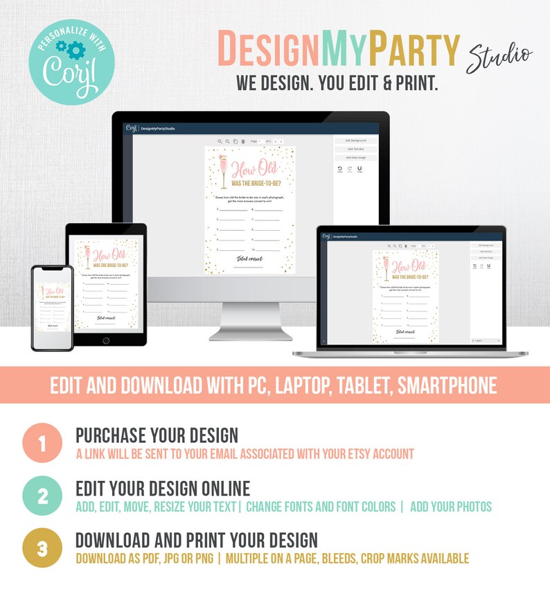 Editable How Old Was The Bride Bridal Shower Game Brunch Bubbly Photo Bride Groom Wedding Activity Digital Download Template Printable 0150 image 3