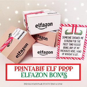 Pacote de caixas de elfo em miniatura para impressão de elfo de Natal, download instantâneo, acessórios de atividades, boneca de elfo, letras engraçadas de elfo, faça você mesmo