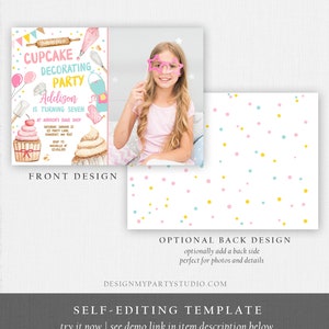 Editable Cupcake Decorating Party Invitation Kids Cooking Birthday ...