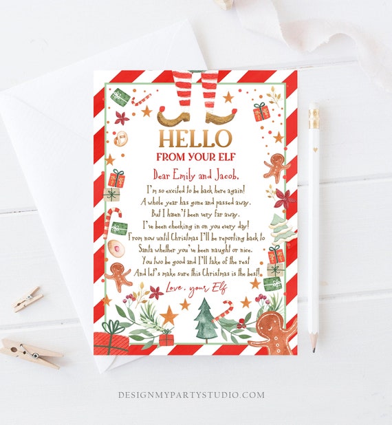 Editable Elf Arrival Letter Return Letter Christmas Elf