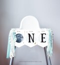 Outer Space Planets High Chair Banner Astronaut Rocket 1st First Birthday Boy High Chair ONE Banner Decor Digital Download Printable 0357