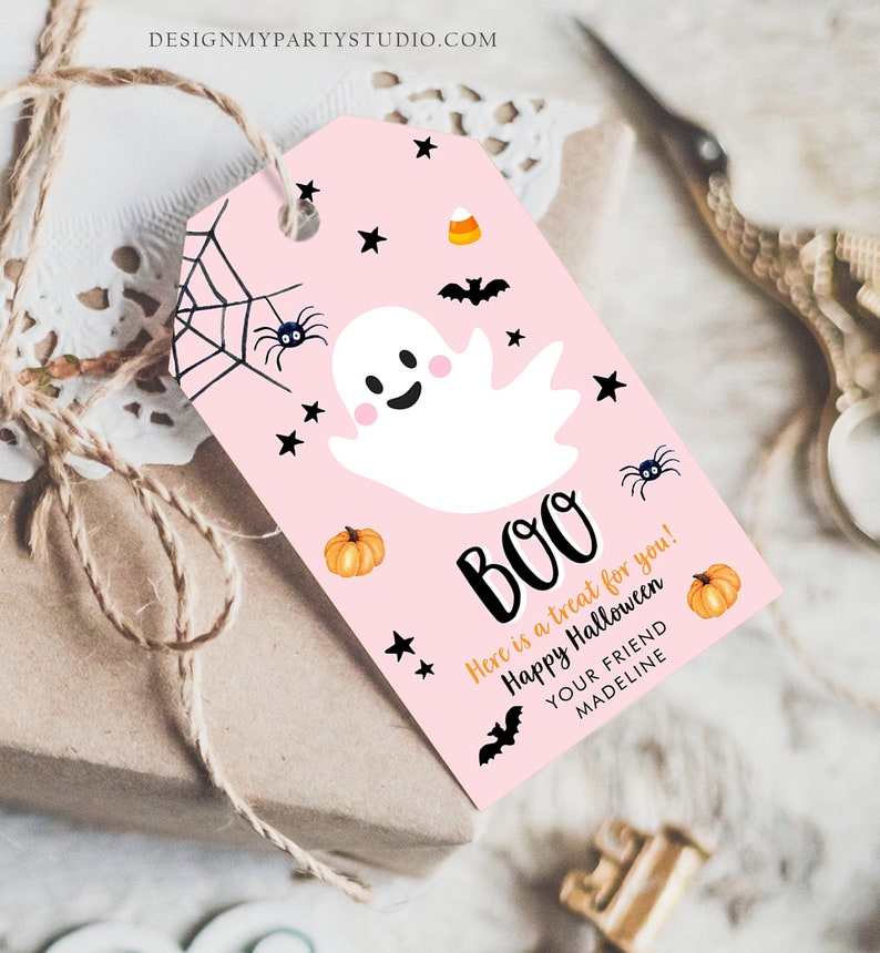 Editable Halloween Favor Tag Boo Gift Costume Party Trick or Treat ...
