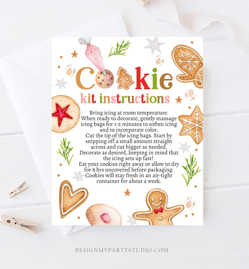 Editable Cookie Kit Instructions Cookie Decorating Party DIY Etsy