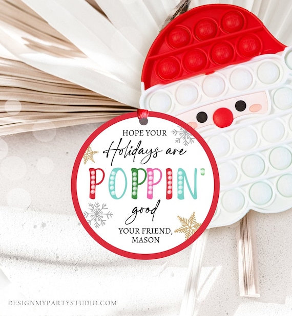 Editable Pop It Gift Tags Personalized Pop It Tag Christmas Teacher Holiday Favor Tags Winter School Merry Christmas Digital PRINTABLE 0443 Il_570xn