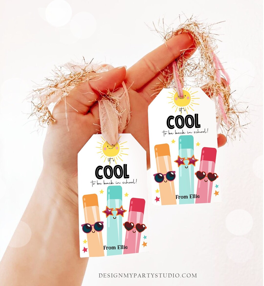 Editable Back to School Tag Cool to Be Back in School Ice Tag Treat Tag Freeze Cool Ice Treat ...