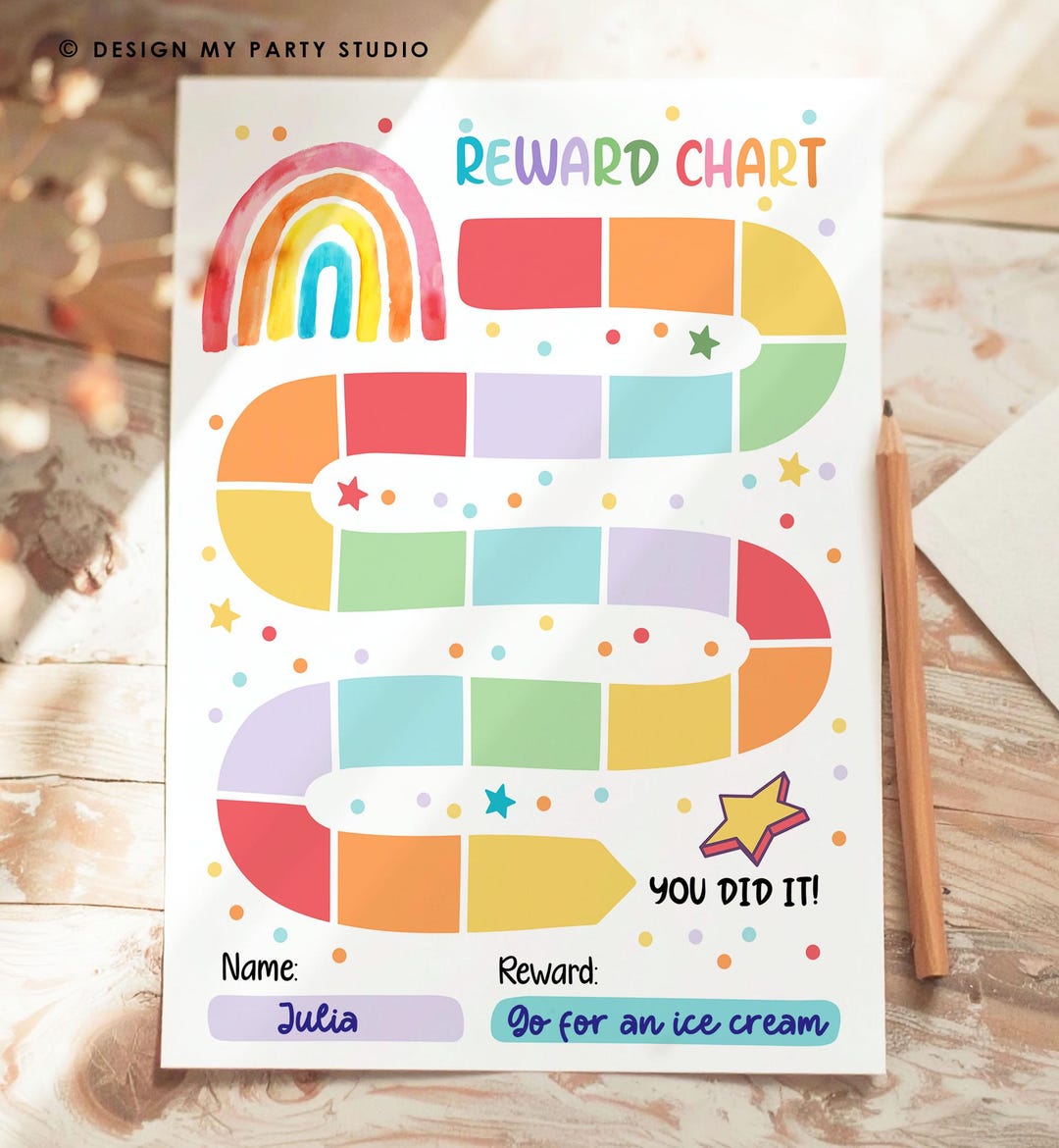 Rainbow Kids Reward Chart Sticker Chart for Kids Behavior Chart Toddler ...