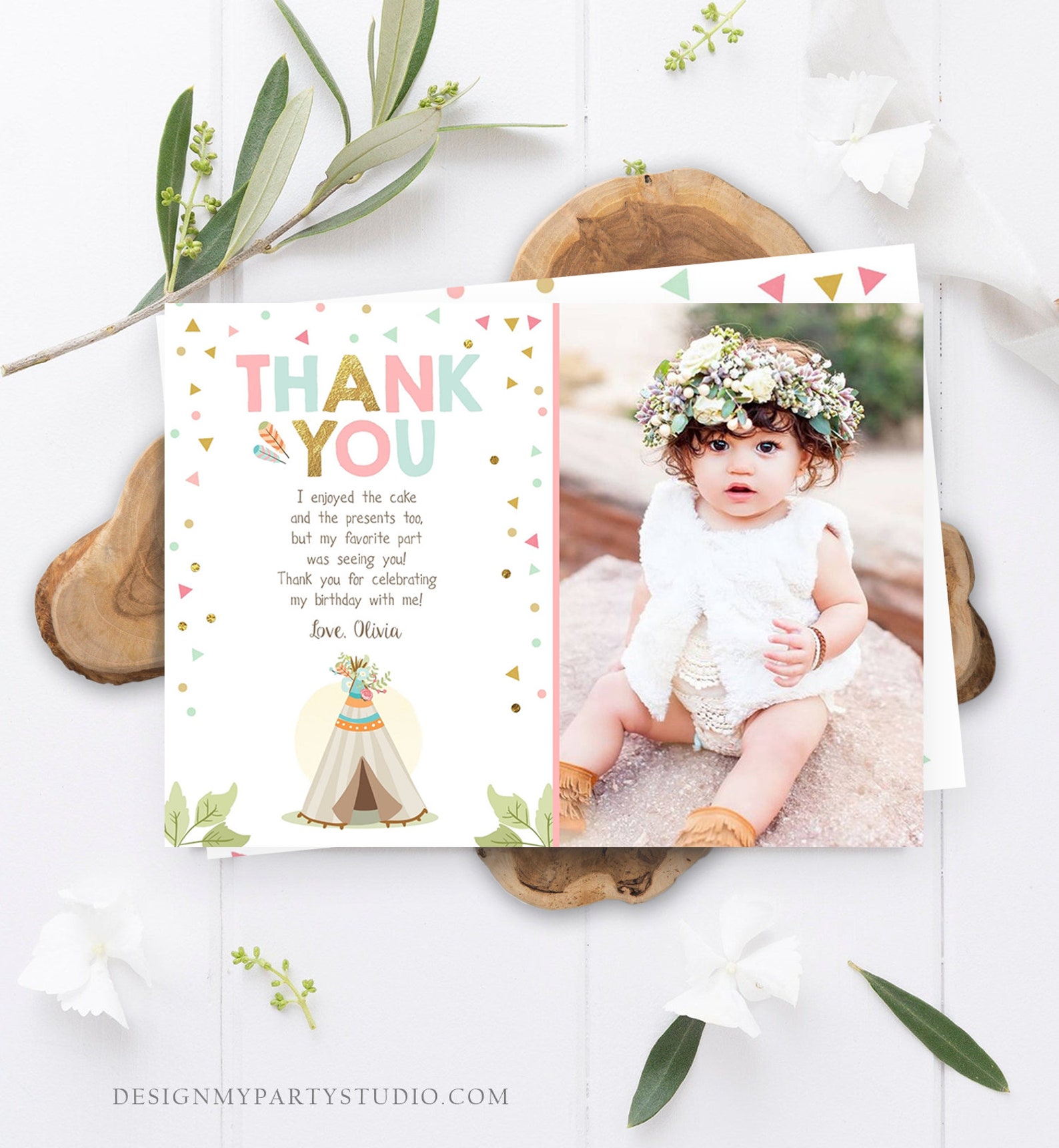 Editable Teepee Thank You Card Wild One Thank You Note Wild | Etsy