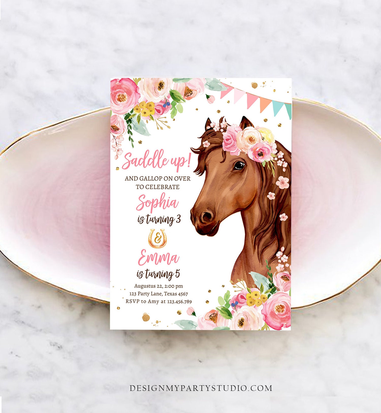 Lot De 12 Cartes D'invitation à Chevaux Pour Fille Et Garçon - Les Cartes De Fête