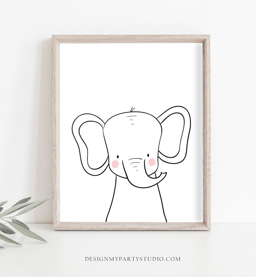 Elephant Nursery Art Elephant Art Elephant Nursery Decor Print Modern
