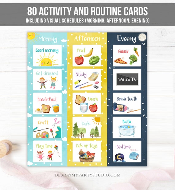 visual-schedule-kids-daily-routine-chart-80-cards-chores-school