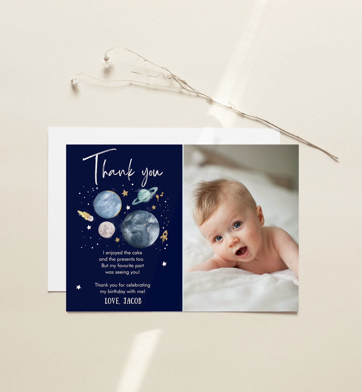 Editable Space Birthday Thank You Card Space Astronaut to the - Etsy Canada
