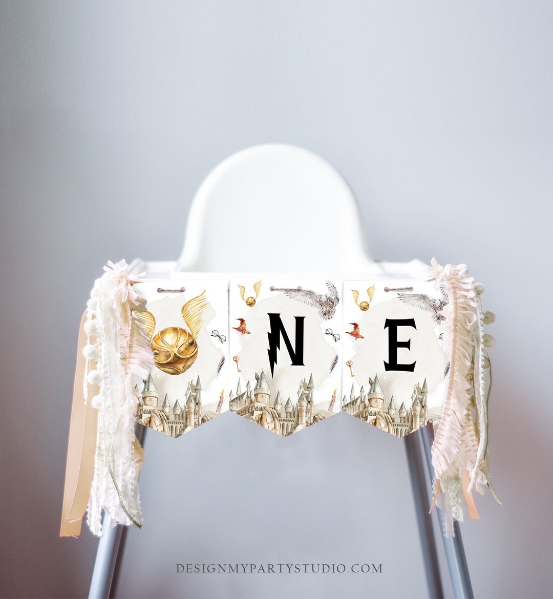 Wizard High Chair Banner the Chosen One 1st Birthday Banner High Chair