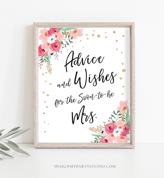 Advice And Wishes Sign Miss To Mrs Travel Bridal Shower Wedding For Soon To Be Mrs Adventure Pink Gold Instant Download Printable 0030 By Design My Party Studio Catch My Party
