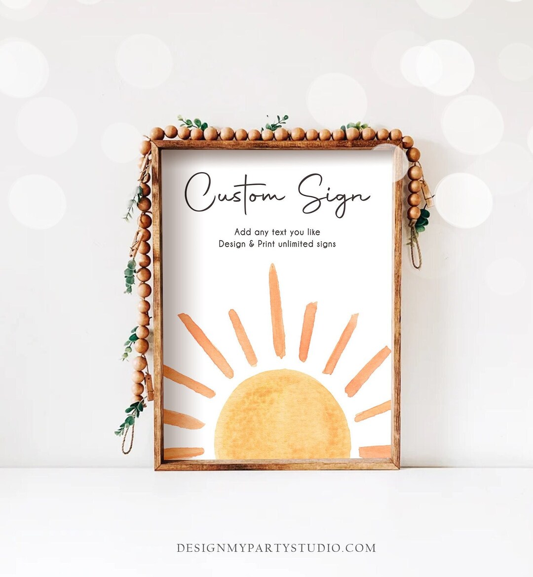 Editable Custom Sign Sun Sign Sun Birthday Decorations First Trip ...