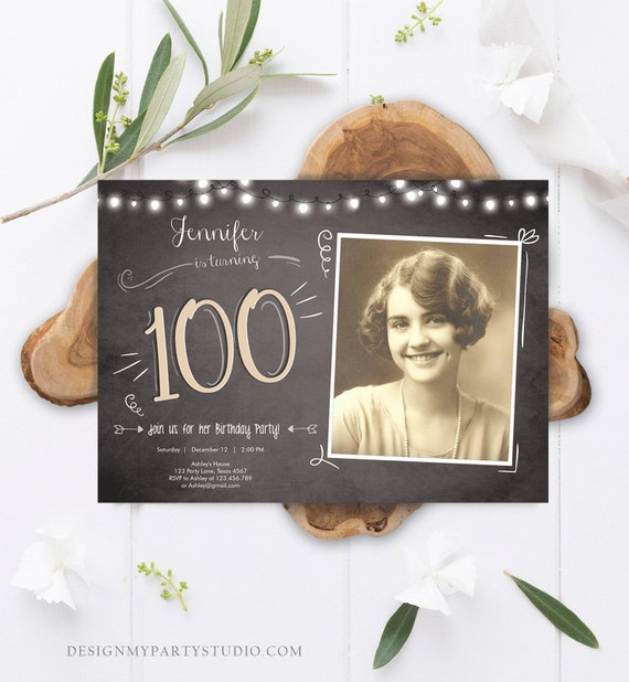 Free Printable 100th Birthday Invitation Templates Printable Templates
