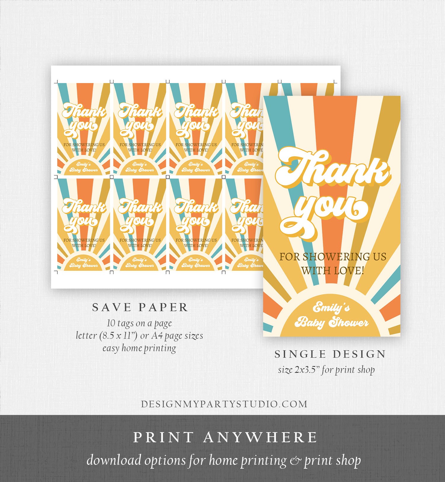 Editable Sunshine Favor Tags Sunshine Baby Shower Thank You Tag ...