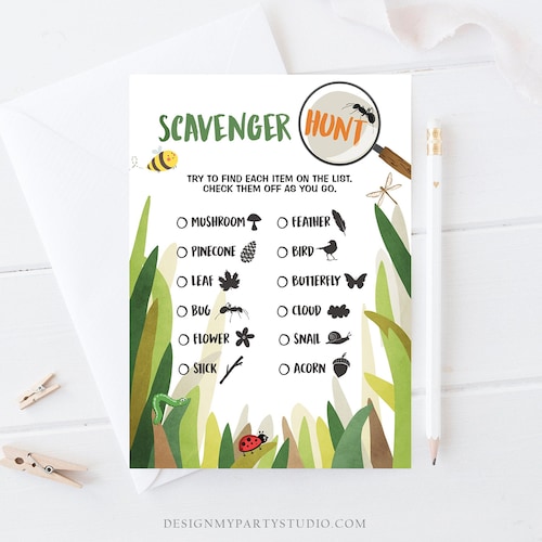 Printable Nature Scavenger Hunt for Kids Watercolor Full Color - Etsy