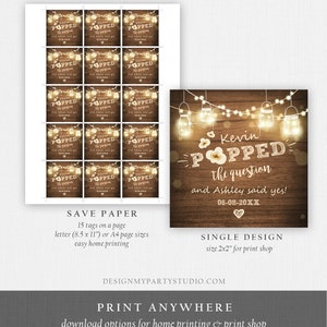 Editable Popped the Question Gift Tag Engagement Party Favor Tag ...