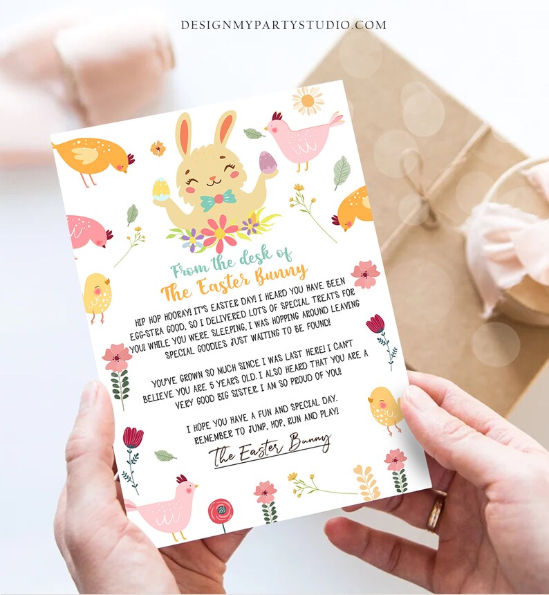 Editable Easter Bunny Letter Return Letter From the Desk of Easter ...