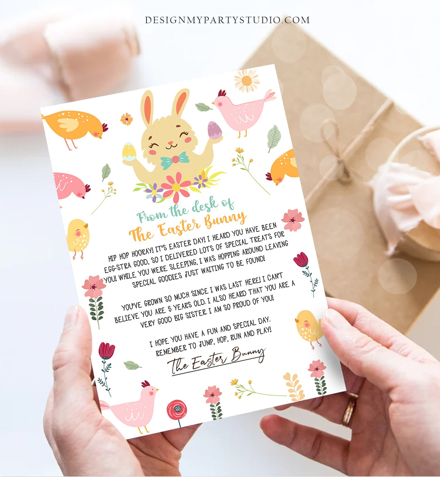 Editable Easter Bunny Letter Return Letter From the Desk of Easter ...