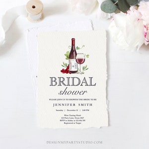 Editable Wine Bridal Shower Invitation Rustic Winery Cheers To Love Country Wine Tasting Couples Download Corjl Template Printable 0234 image 3