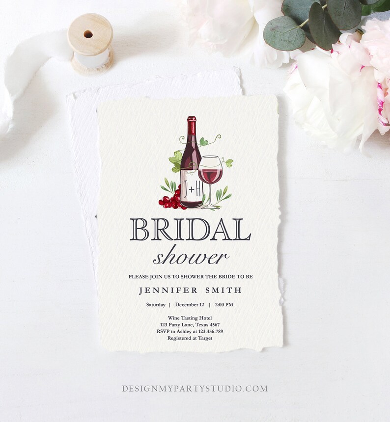 Editable Wine Bridal Shower Invitation Rustic Winery Cheers To Love Country Wine Tasting Couples Download Corjl Template Printable 0234 image 3