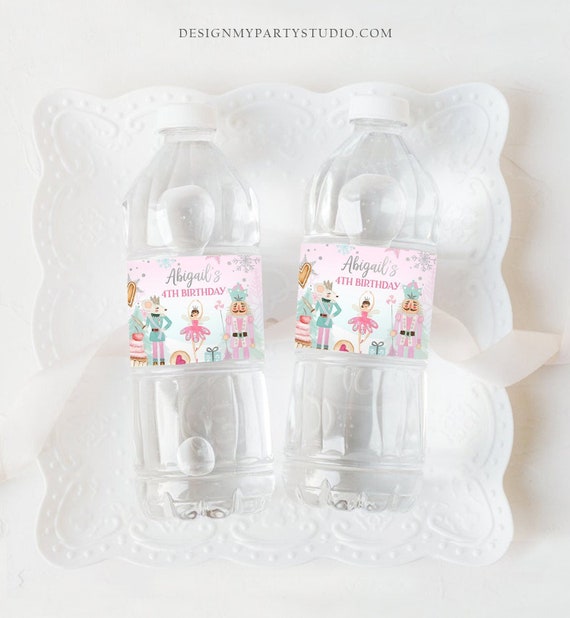 Editable Nutcracker Water Bottle Labels Nutcracker Birthday Party