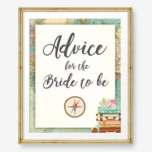 Advice for the Bride Sign Bridal Shower Traveling to Mrs Table Sign ...