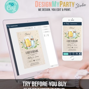 Editable A Baby is Brewing Invitation Bottle and Beers Baby Shower Cheers Coed Couples Shower Download Printable Template Corjl 0190 image 6