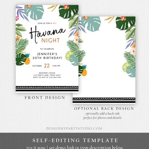 Editable Havana Nights Invitation Night in Havana Birthday Vintage ...